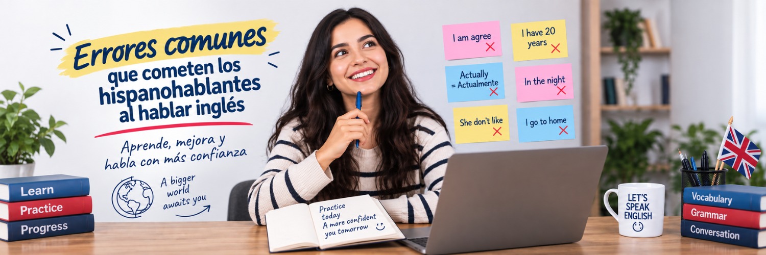 Estudiante hispanohablante aprendiendo a evitar errores comunes al hab